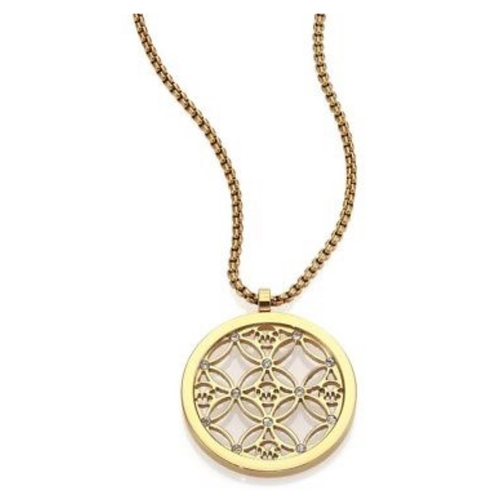 Michael Kors Gold Mk Emblem Pendant Necklace RARE